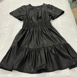 Like New Anthropologie Somerset Mini Dress - Pleather Black- XS